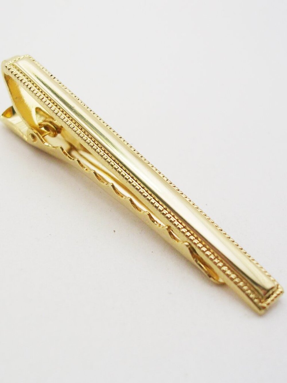 Vintage Tie Clip Bar gold tone classic Men Jewelry Formal Wear Suit Accessory